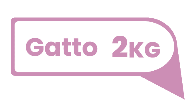 Etichetta peso gatto 2kg