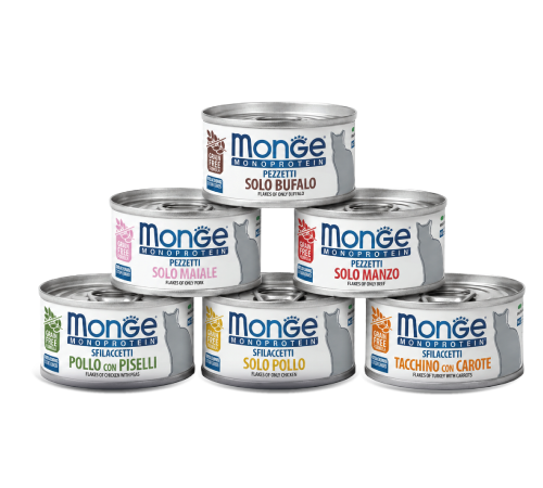 Lattine Monge Monoprotein cibo umido per gatti