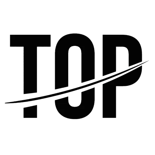 Logo TOP nero con swoosh diagonale