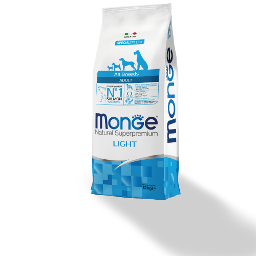 Sacco di crocchette Monge Light al salmone per cani