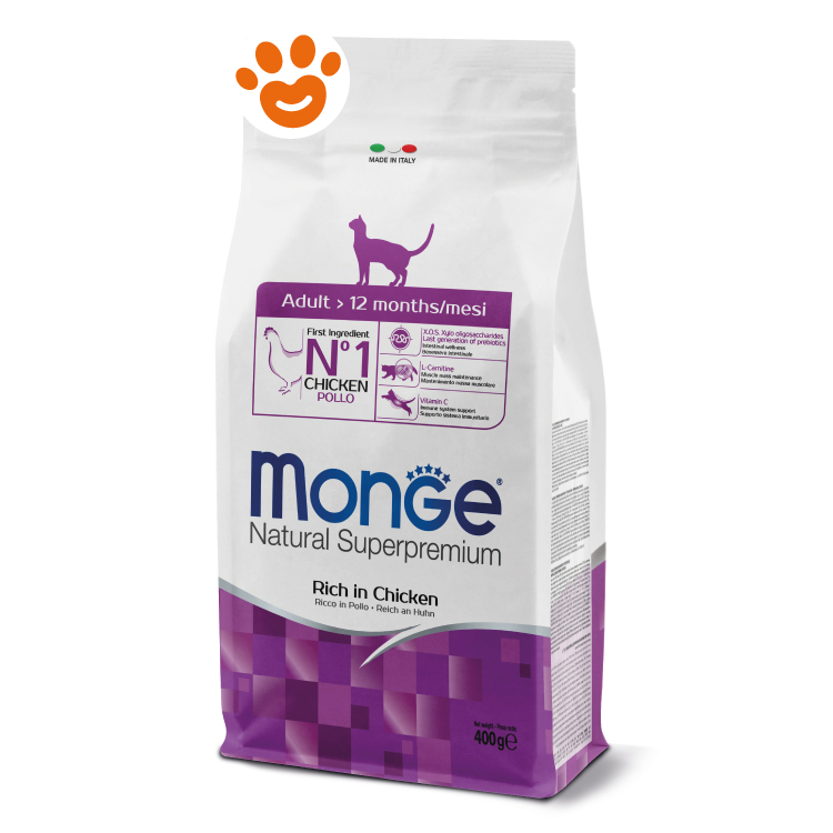 Sacco crocchette gatto Monge pollo 400g