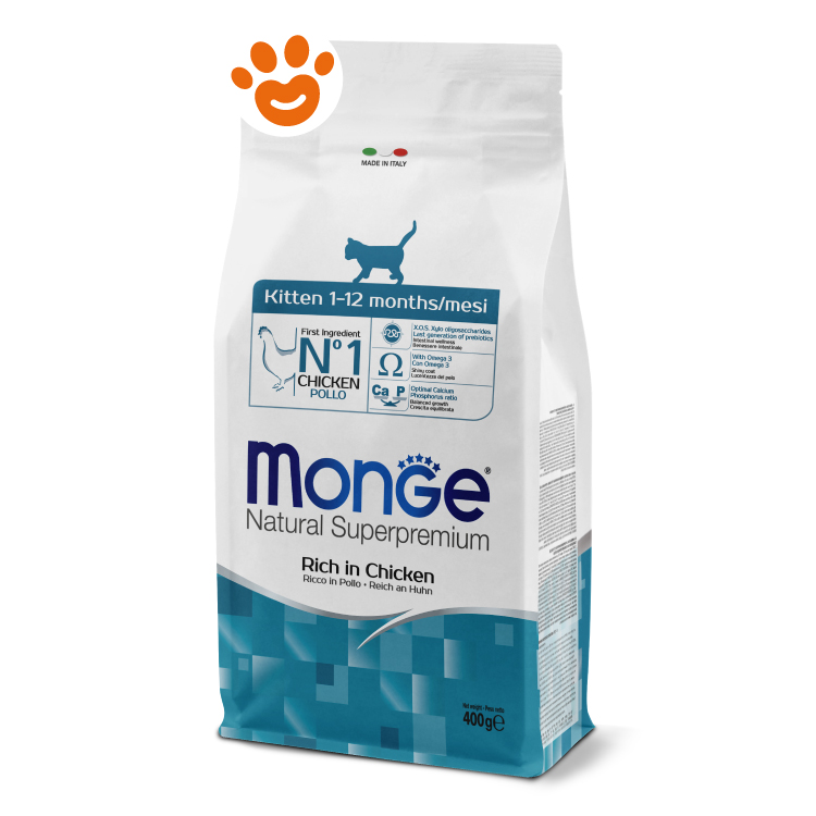 Sacco crocchette Monge Kitten pollo 400g