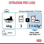 Istruzioni alimentari Royal Canin per gatto di 4 kg