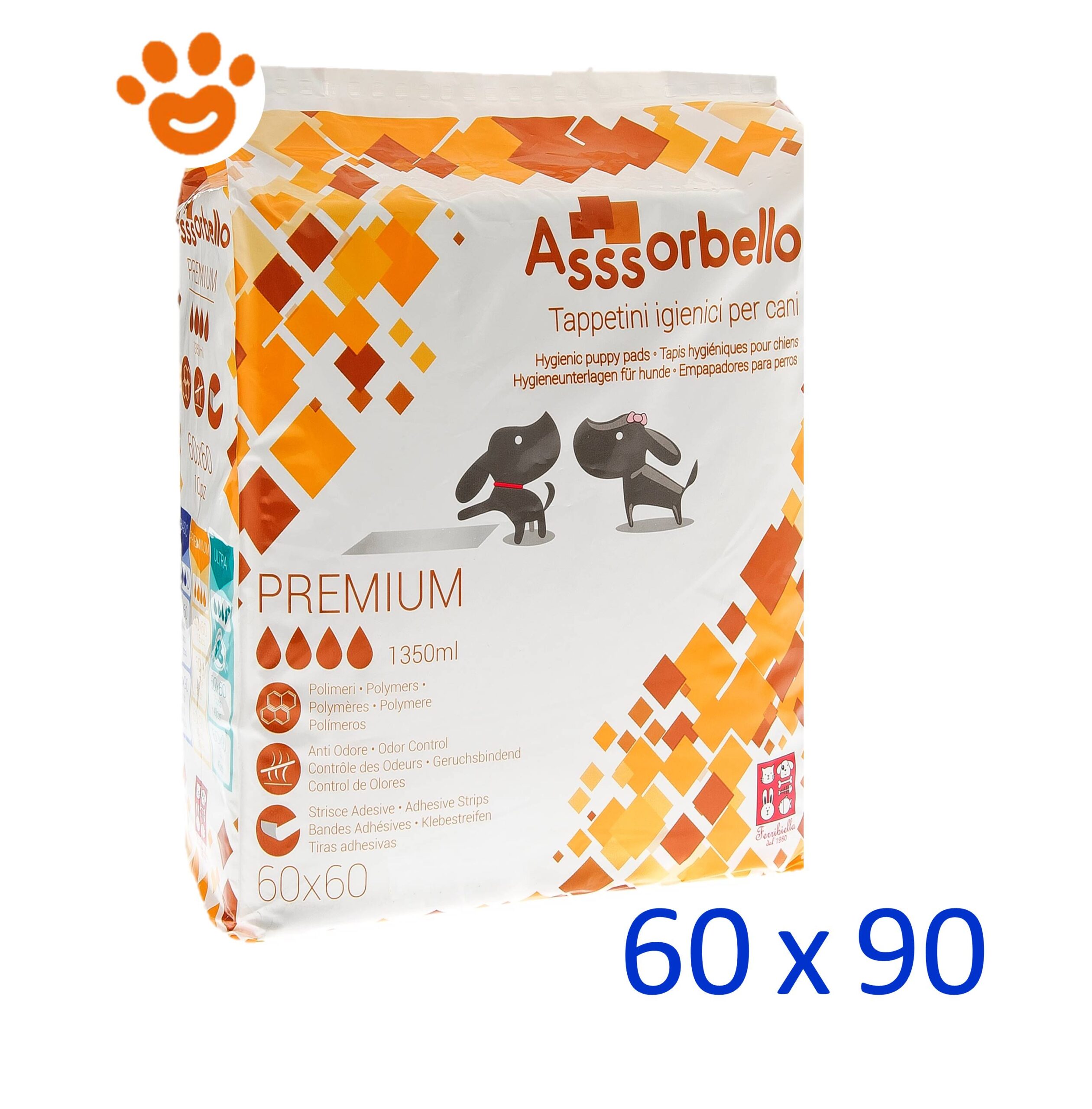 Ferribiella Assorbello PREMIUM Tappetini Assorbenti per Cani 60x90 - Amore  Animale Shop