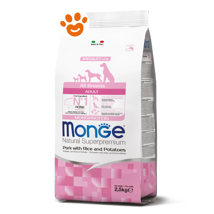 Sacco Monge Natural Superpremium maiale riso patate 2,5kg