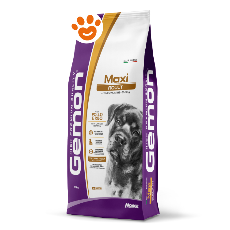 Sacco crocchette Gemon Maxi Adult pollo e riso