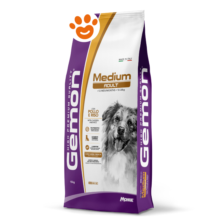 Sacco crocchette Gemon Medium Adult pollo e riso