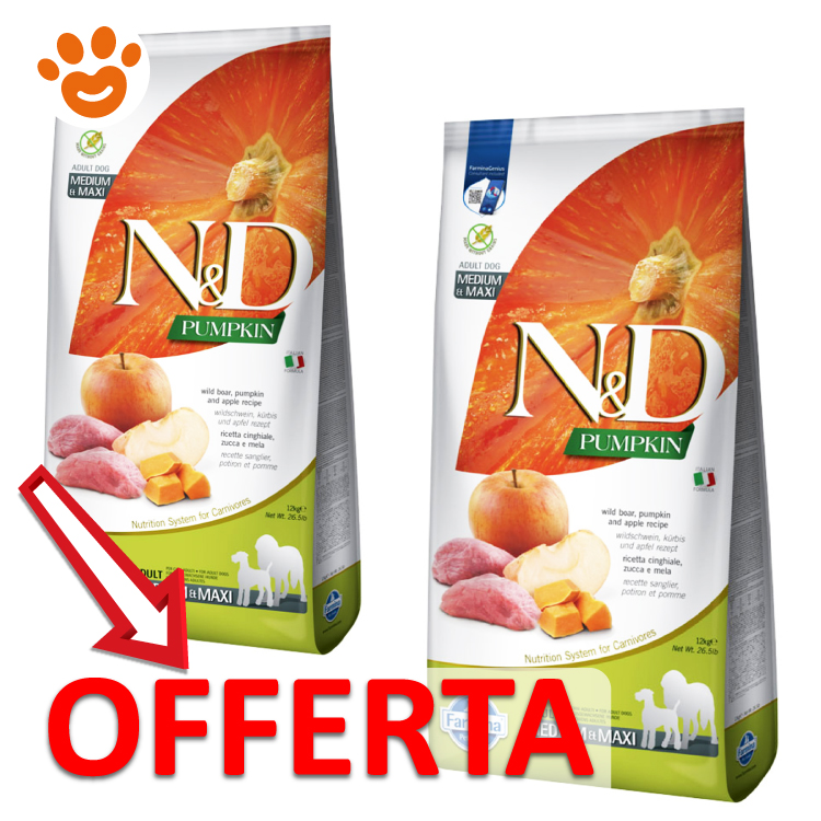 Offerta crocchette cane N&D Pumpkin Medium Maxi