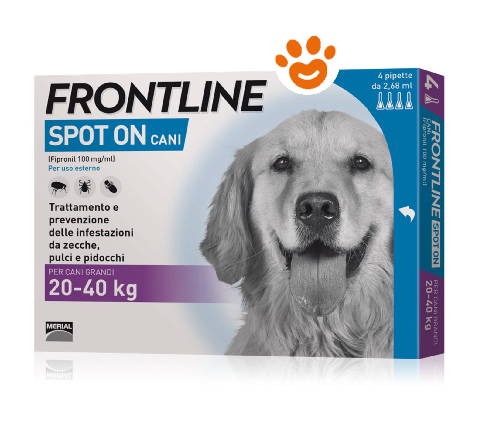 Frontline Spot On 2040 Kg Antiparassitario per Cani Medio Grandi