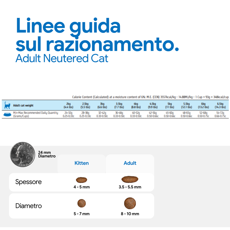 Linee guida razionamento gatto adulto sterilizzato