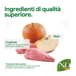 Mela e carne di cinghiale fresca