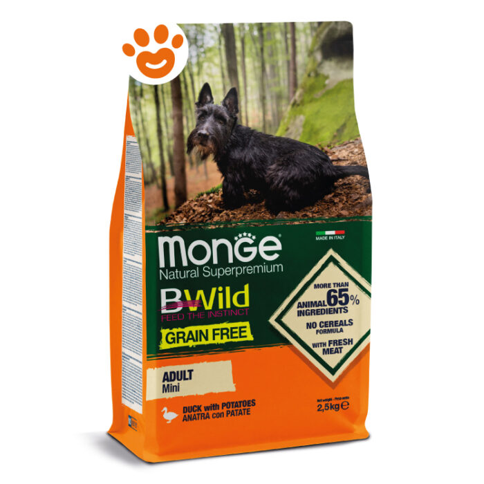 Sacco crocchette Monge BWild Grain Free Adult Mini