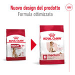Vecchio e nuovo packaging Royal Canin Medium 7+