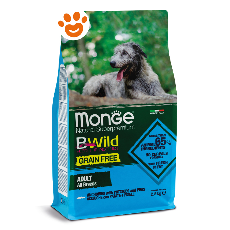 Sacco crocchette cane Monge BWild Grain Free