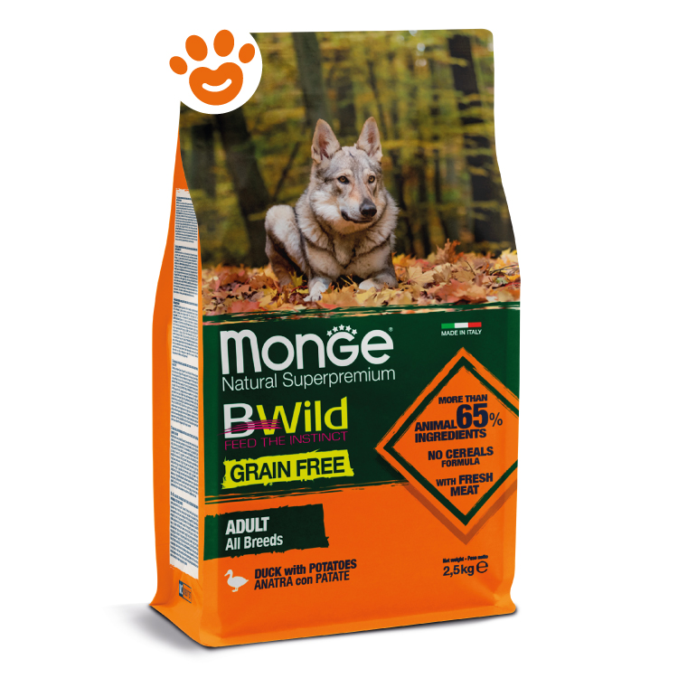 Sacco crocchette Monge BWild Grain Free adulto