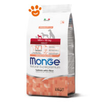 Sacco crocchette Monge Mini Adult salmone riso