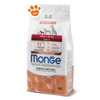 Crocchette Monge Mini Adult salmone e riso