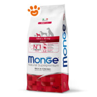 Sacco crocchette Monge Mini Adult pollo 7,5 kg