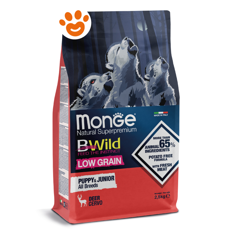 Sacco crocchette Monge BWild Puppy Cervo 2,5kg