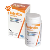 Confezione e flacone di integratore Motix Puppy per cani