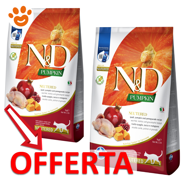 Offerta crocchette N&D Pumpkin per gatti sterilizzati
