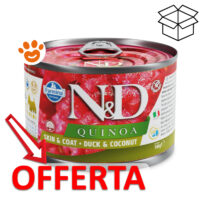 Scatoletta N&D Quinoa anatra e cocco offerta