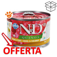 Lattina N&D Quinoa quaglia e cocco offerta