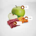 Mela verde, zucca e carne cruda