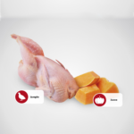 Quaglia cruda con pezzi di zucca