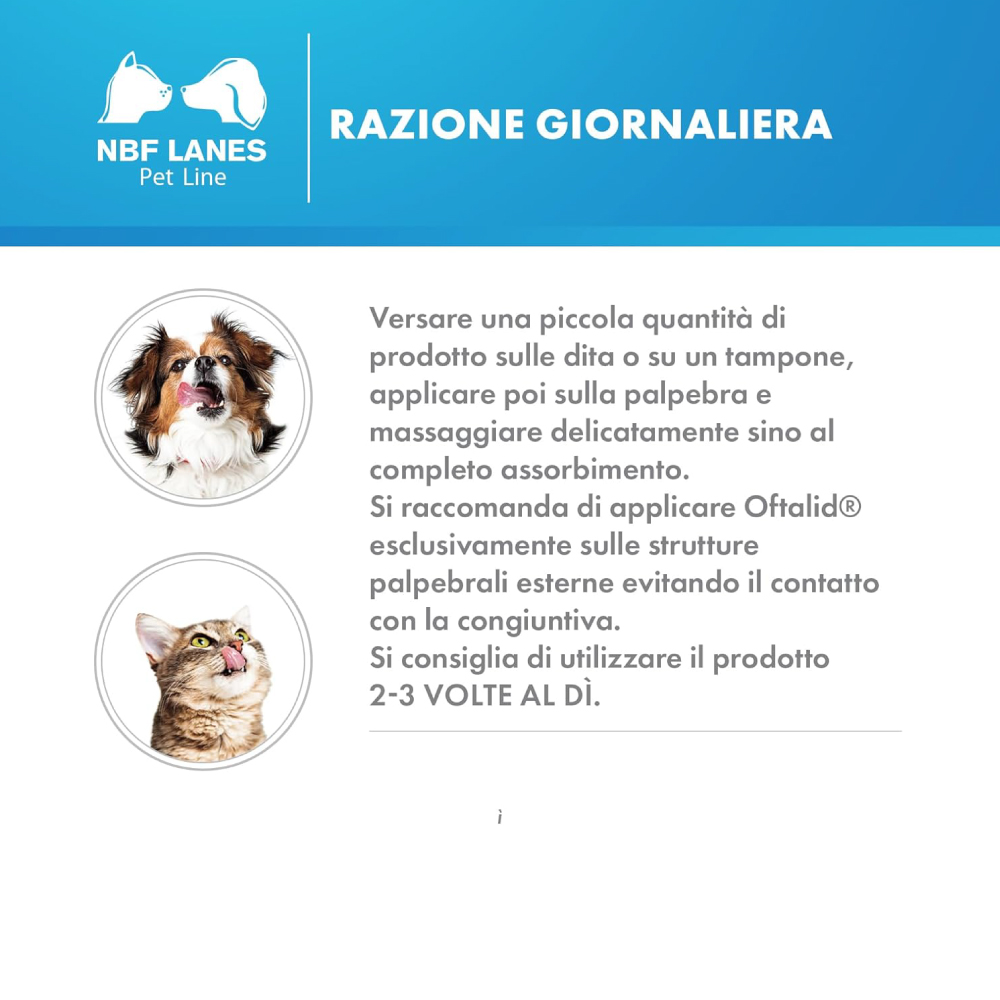 Istruzioni applicazione prodotto oculare per cani e gatti