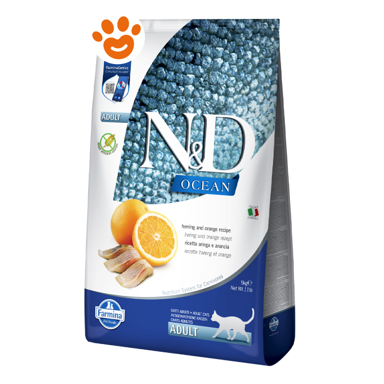 Sacco crocchette gatto N&D Ocean aringa arancia