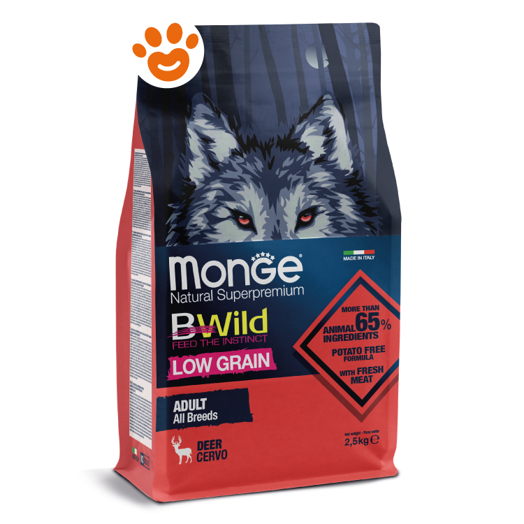 Sacco crocchette Monge BWild Low Grain cervo