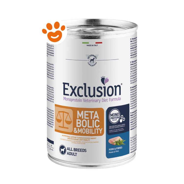 Lattina di alimento veterinario per cani Exclusion Metabolic Mobility