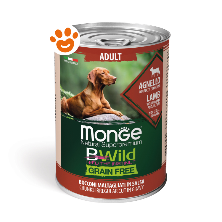 Lattina cibo per cani Monge BWild agnello