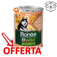 Lattina cibo cane Monge BWild salmone offerta