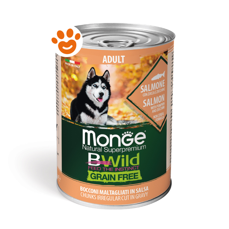 Lattina cibo per cani Monge BWild salmone
