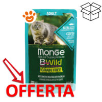 Offerta cibo umido gatto Monge BWild merluzzo