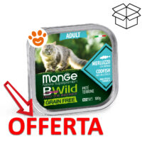 Vaschetta Monge BWild gatto merluzzo offerta
