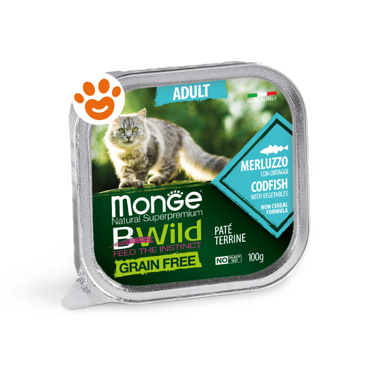 Vaschetta Monge BWild gatto adulto merluzzo