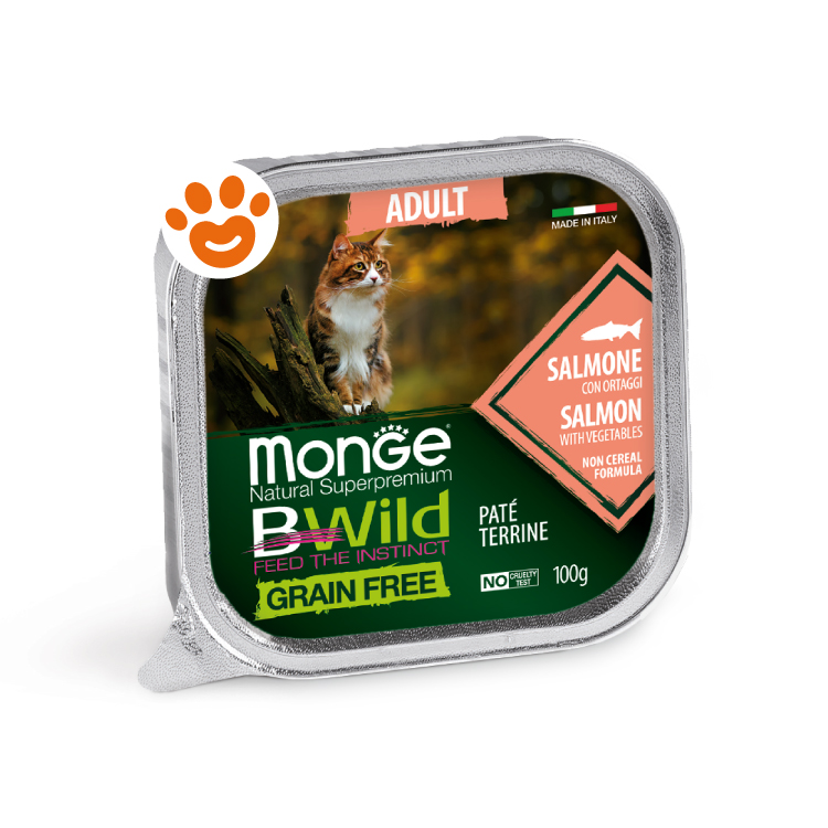Vaschetta cibo umido gatto Monge BWild salmone