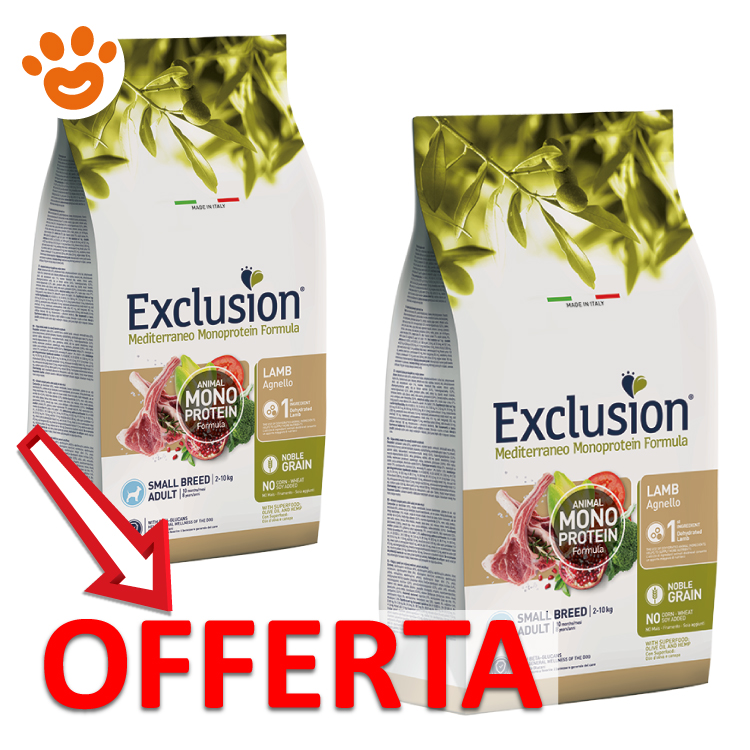 Offerta crocchette cane Exclusion agnello small breed