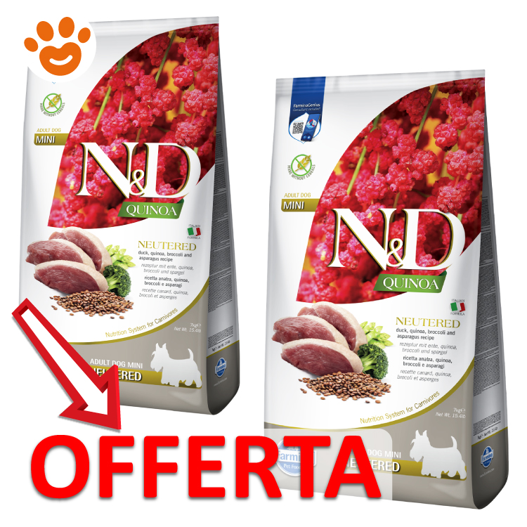 Sacchi N&D Quinoa cane mini in offerta