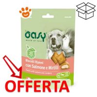 Biscotti per cani Oasy salmone mirtilli in offerta