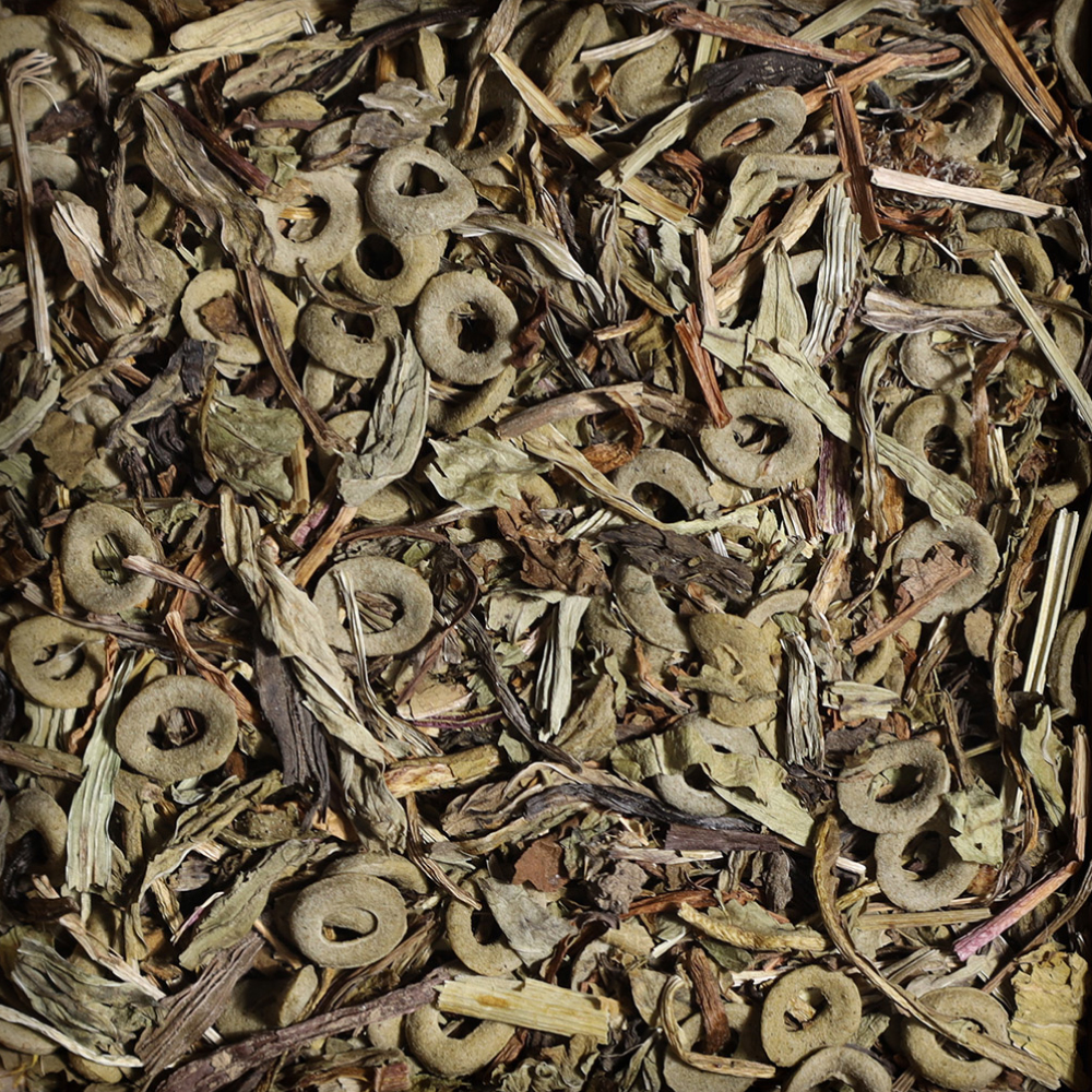 Miscela di erbe essiccate con anelli vegetali