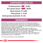 Etichetta ingredienti e componenti analitici mangime