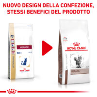 Confronto tra vecchia e nuova confezione Royal Canin Hepatic