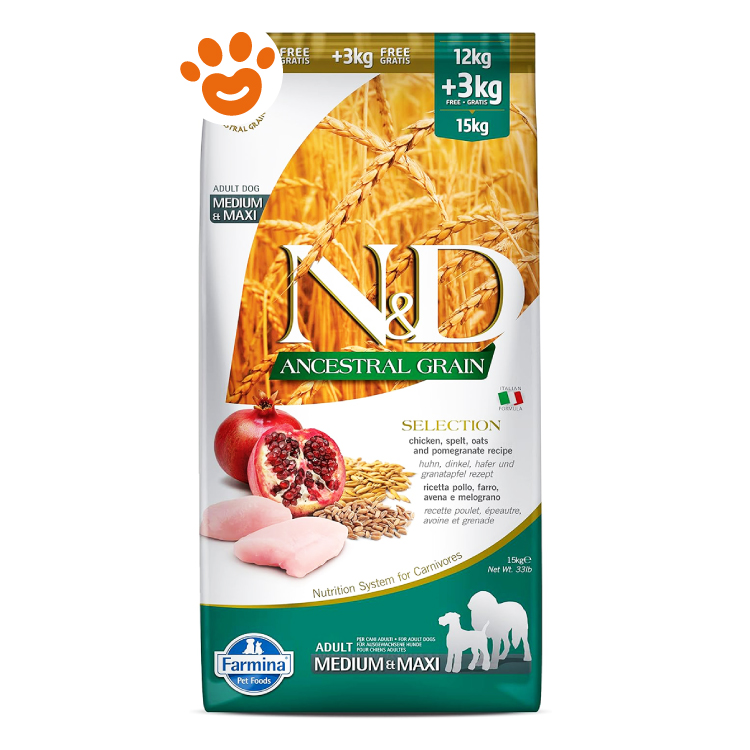 Sacco crocchette cane N&D Ancestral Grain 15kg