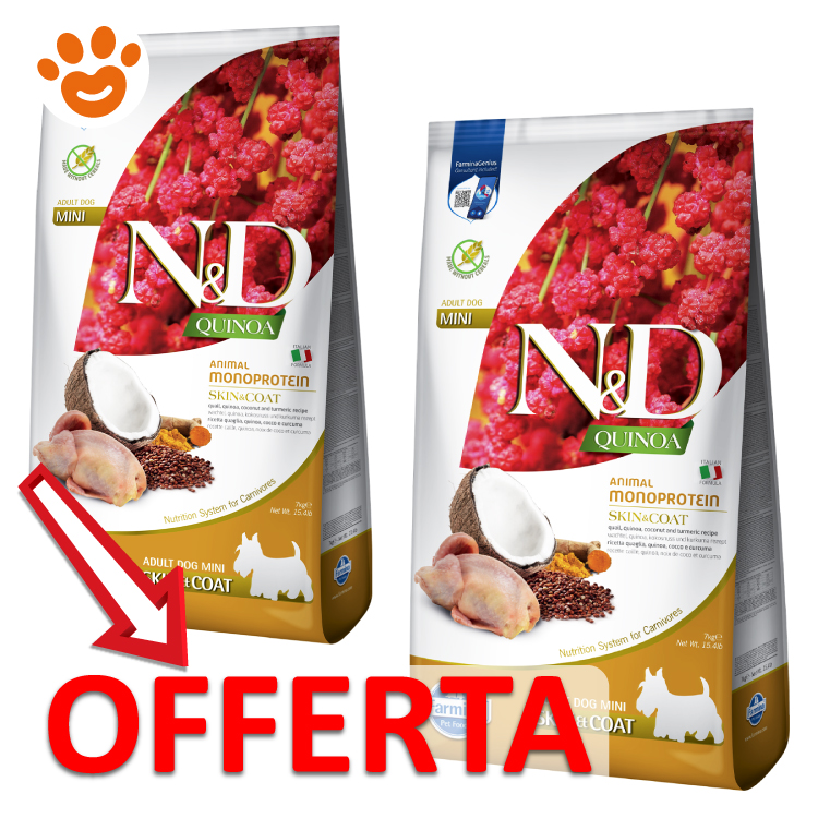 Offerta crocchette N&D Quinoa mini Skin&Coat