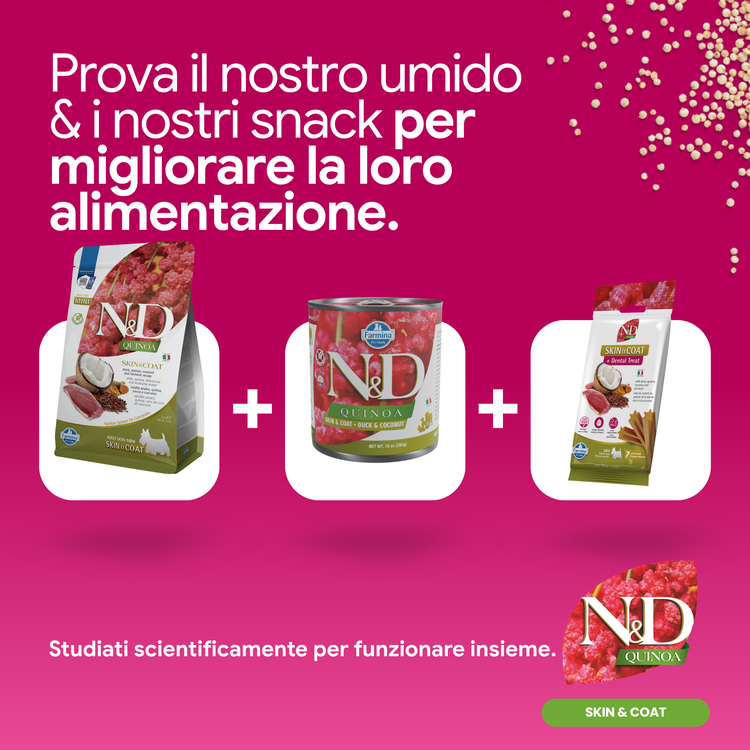 Prodotti N&D Quinoa Skin & Coat per animali