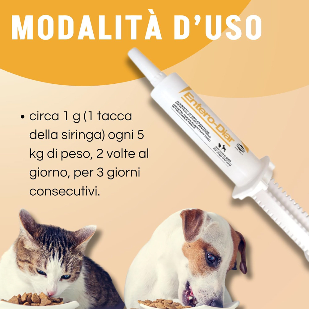 Siringa Entero-Diar con cane e gatto